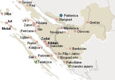 karta hrvatske pakoštane Accommodation North Dalmatia Croatia | ACCOMMODATION in CROATIA  karta hrvatske pakoštane
